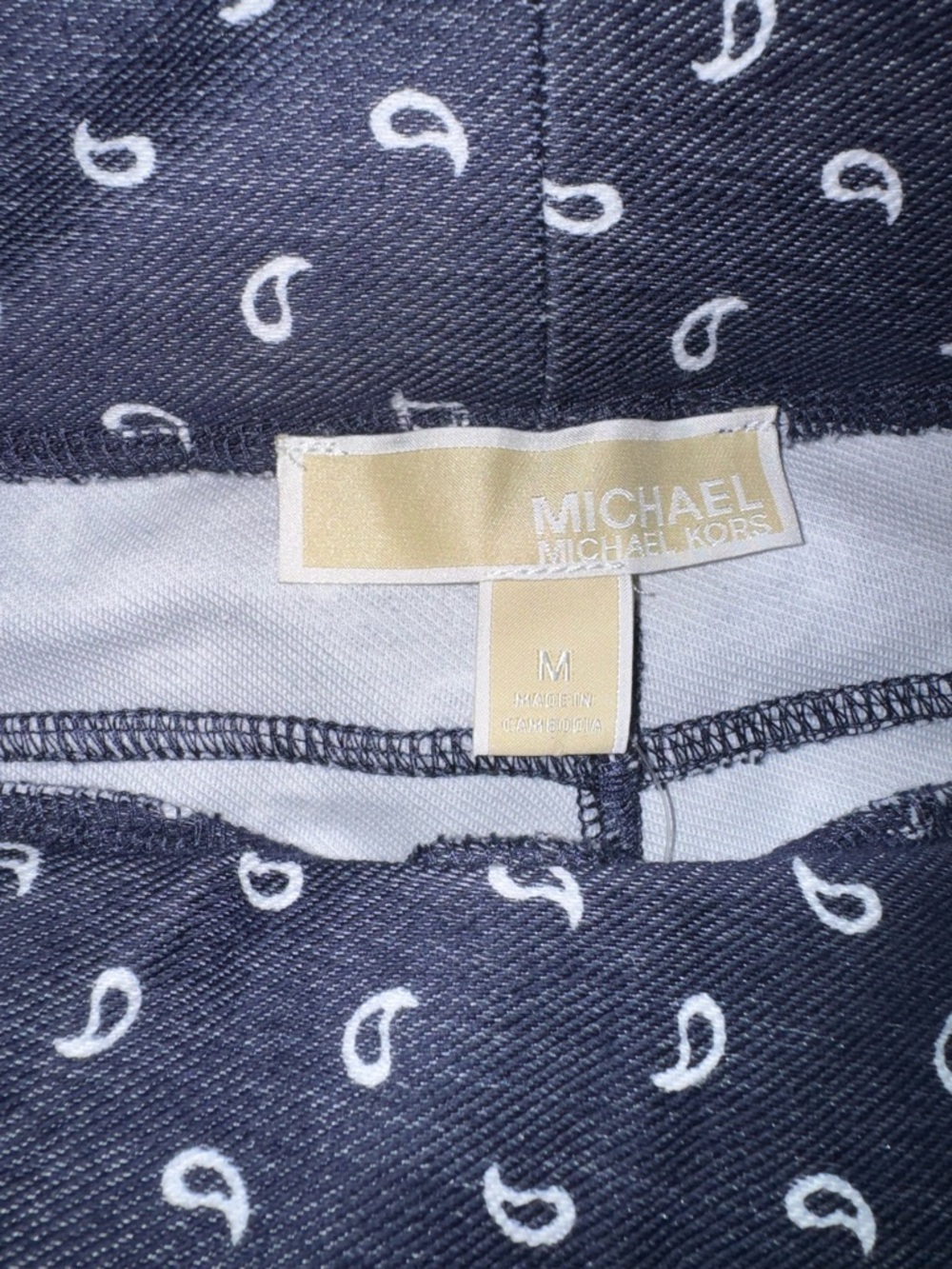 Michael Kors Women’s Navy Paisley Slim Chinos size Medium - Picture 6 of 7
